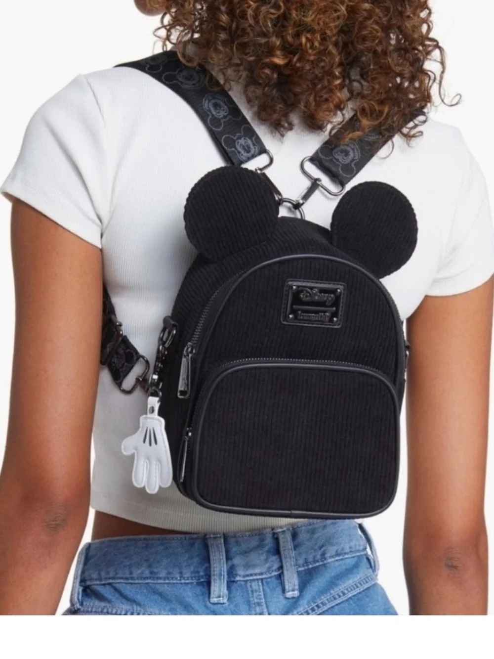 Disney 100 years corduroy mickey loungefly bag